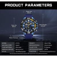 Relógio De Pulso Masculino Megir 2121 à Prova D'água Azul - 2