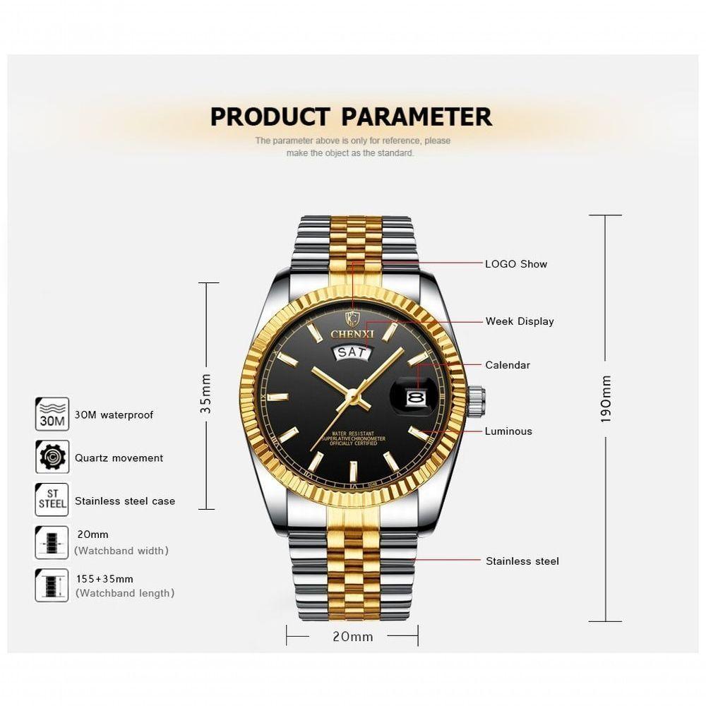 Relógio Masculino Chenxi Cx-004b à Prova D'água Preto - 2