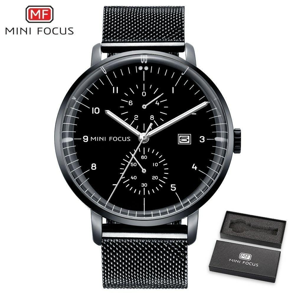 Relógio Masculino Mini Focus Mf0052g à Prova D'água Preto - 1