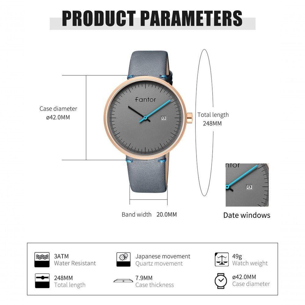 Relólgio Masculino Fantor Wf1019g à Prova D'água Cinza - 4