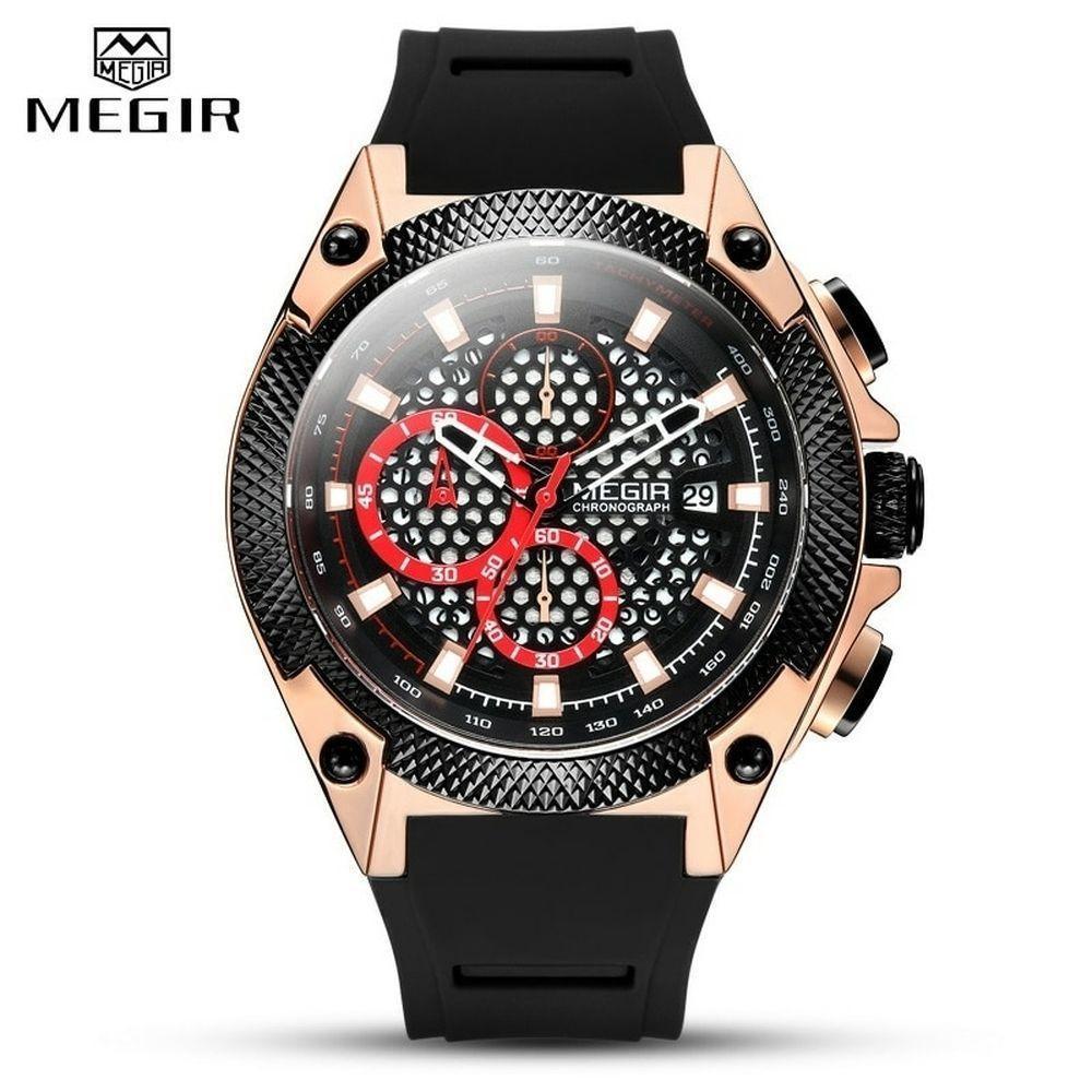 Relogio Masculino Megir 2127 à Prova D'água Ouro Rose - 1