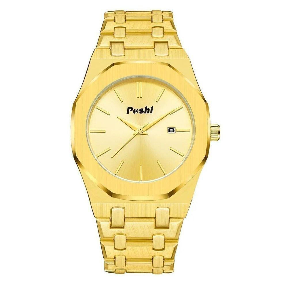 Relógio Masculino Poshi 948 à Prova D'água Ouro - 1