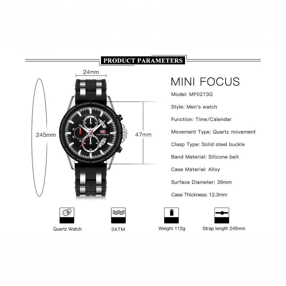 Relógio Masculino Mini Focus Mf0273g à Prova D'água Vermelho - 2