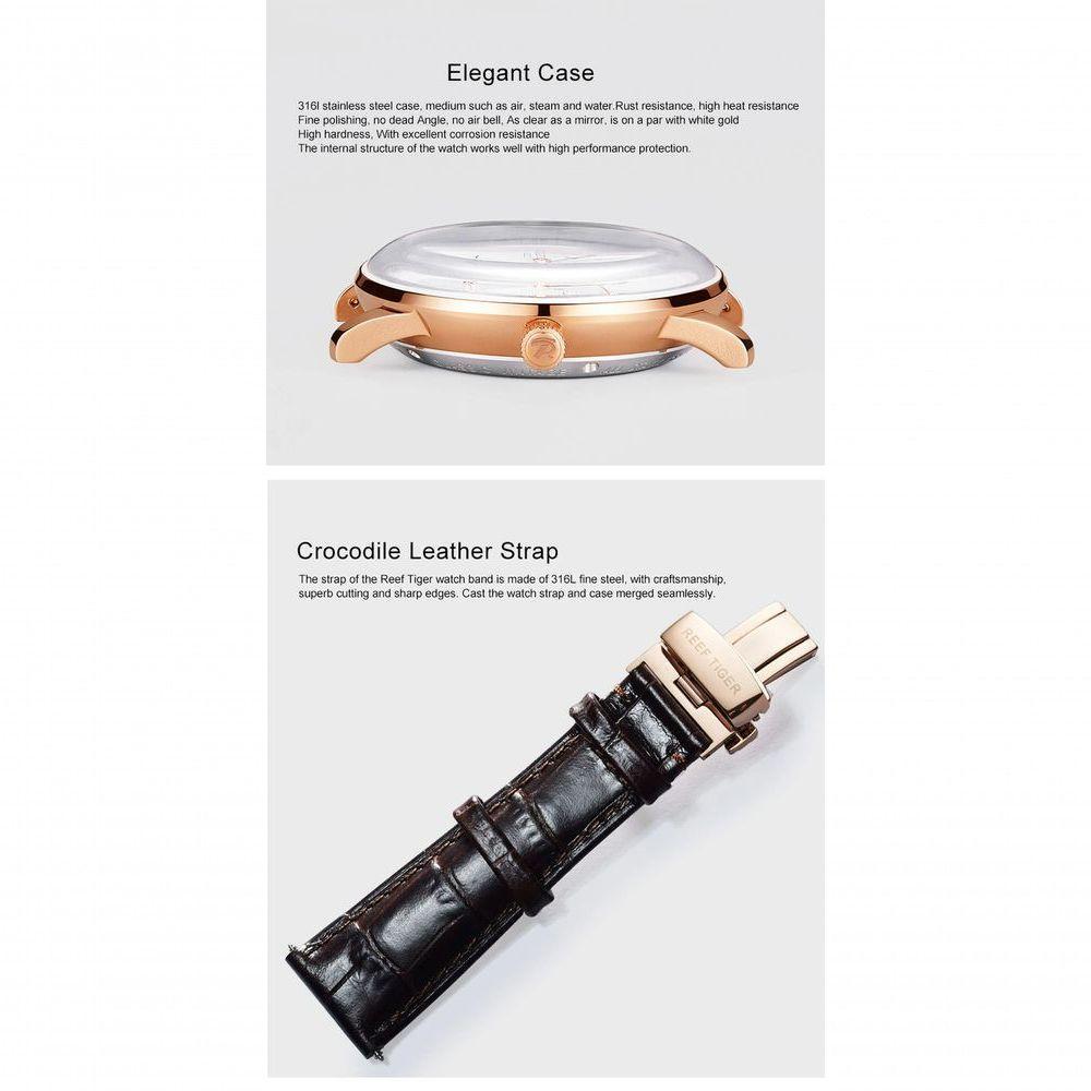 Relógio Masculino Reef Tiger Rga82b0 à Prova D'água Prata - 2