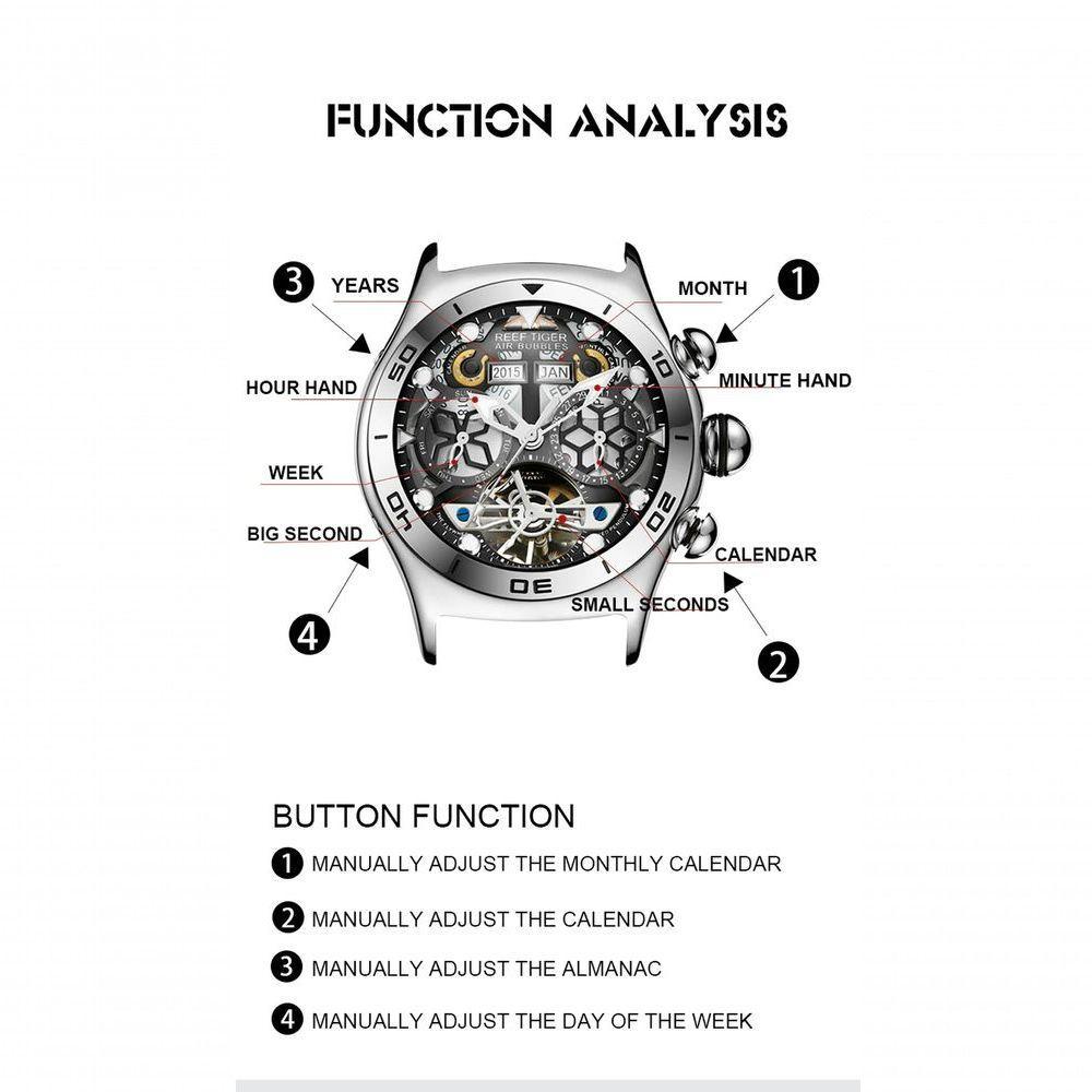 Relógio Masculino Reef Tiger Rga703-yby à Prova D'água Vermelho - 3