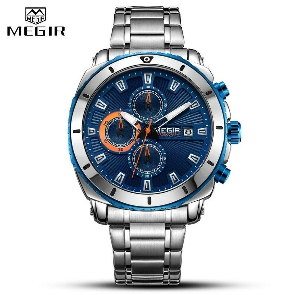Relógio De Pulso Masculino Megir 2075 à Prova D'água Azul - 1