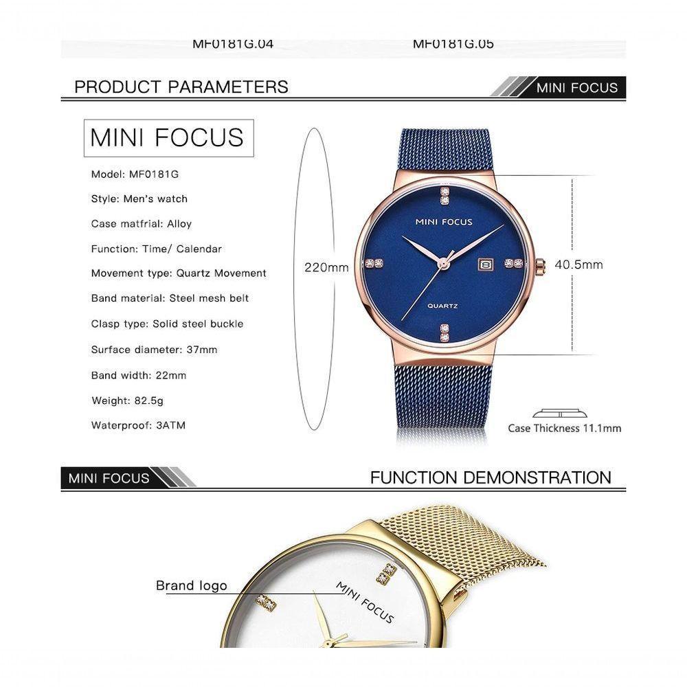 Relógio Masculino Mini Focus Mf0181g à Prova D'água Ouro - 2