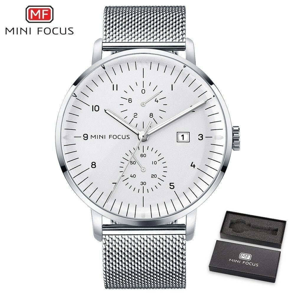 Relógio Masculino Mini Focus Mf0052g à Prova D'água Prata - 1