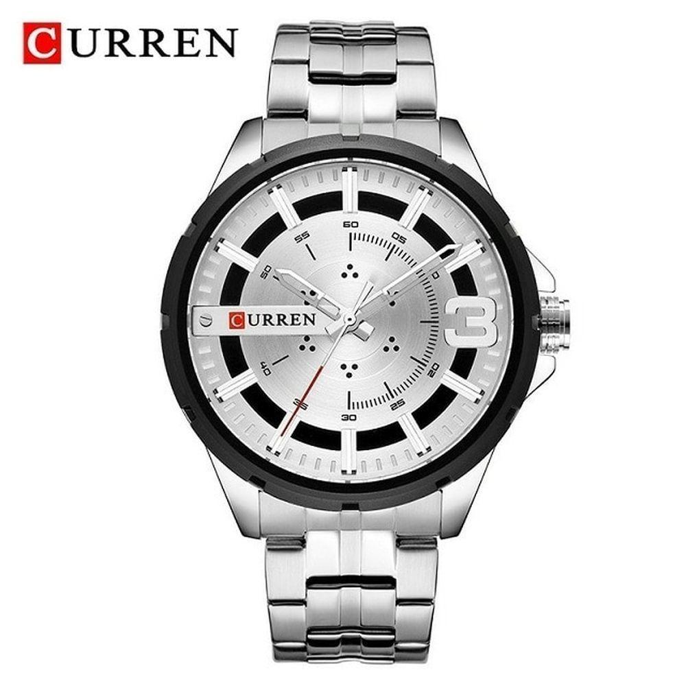 Relógio Masculino Curren 8333 à Prova D'água Prata - 1