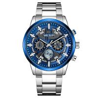 Relógio De Pulso Masculino Megir 2227 à Prova D'água Prata - 1