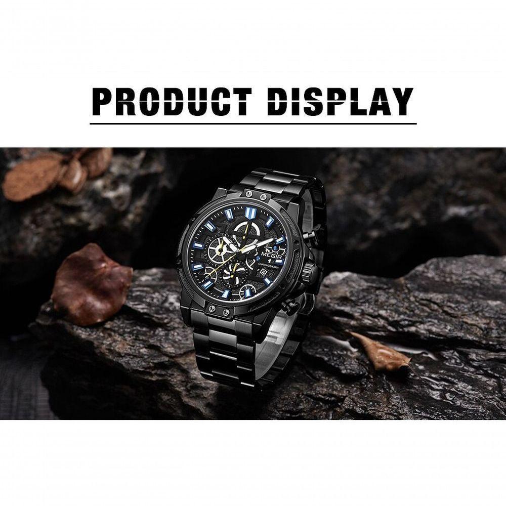 Relógio Masculino Megir 2108 à Prova D'água Prata - 2