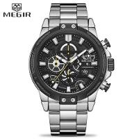 Relógio Masculino Megir 2108 à Prova D'água Prata - 1