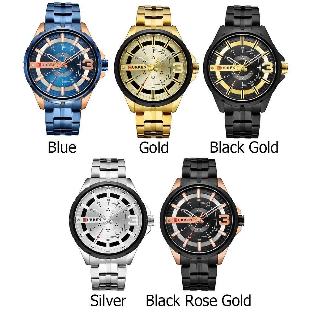 Relógio Masculino Curren 8333 à Prova D'água Ouro Preto - 2