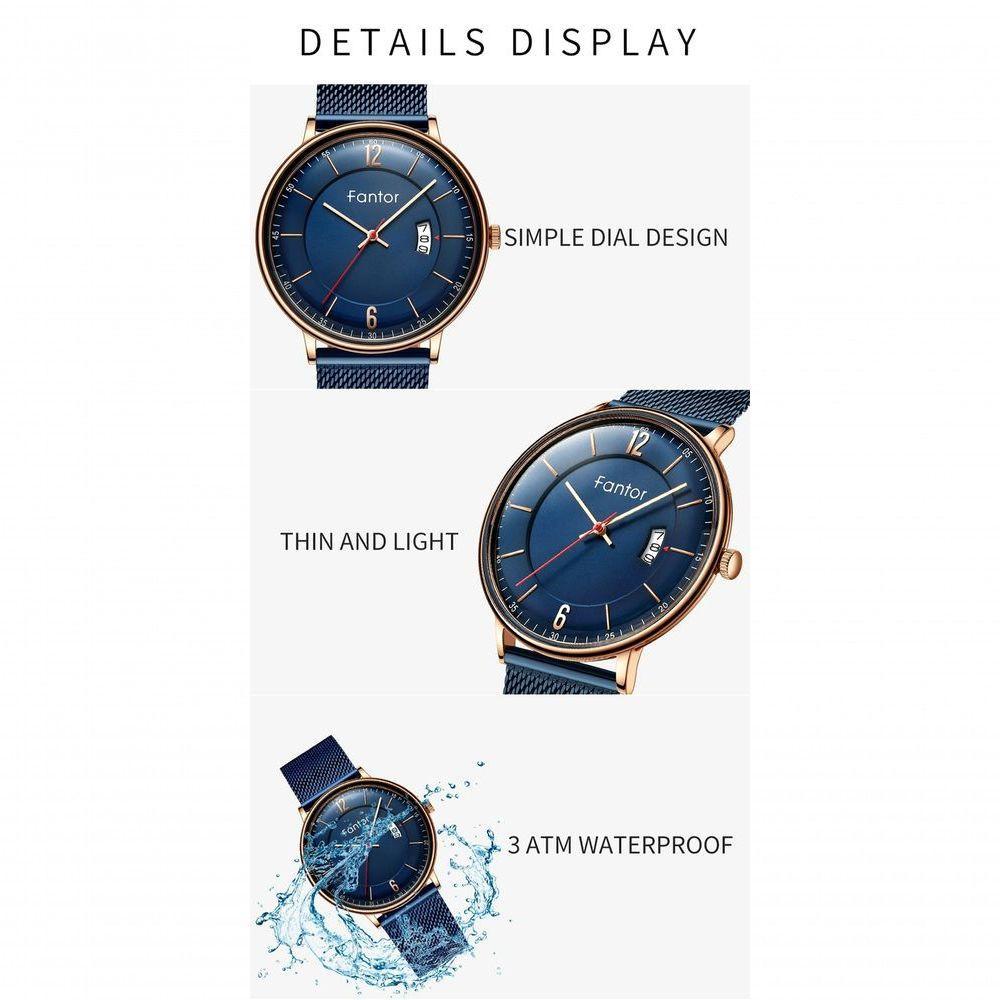 Relógio Masculino Fantor Wf1024g à Prova D'água Ouro - 2