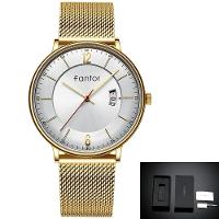 Relógio Masculino Fantor Wf1024g à Prova D'água Ouro - 1