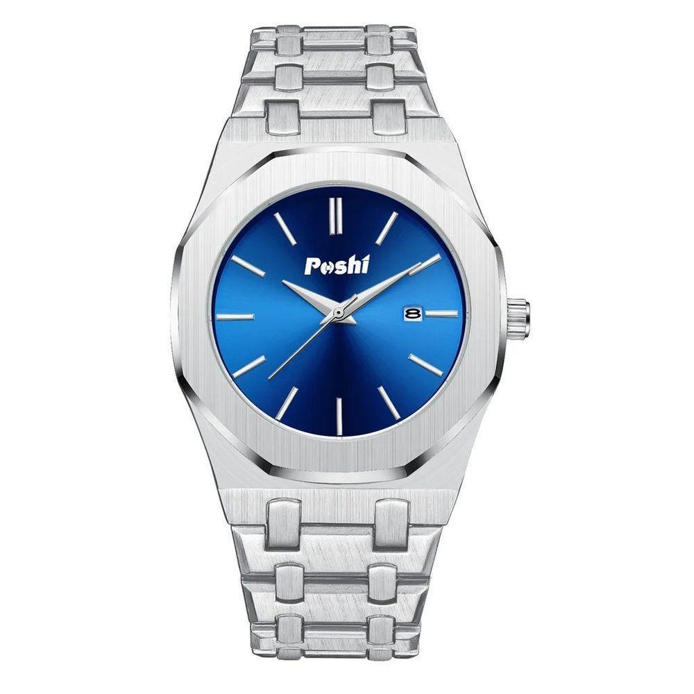 Relógio Masculino Poshi 948 à Prova D'água Prata - 1