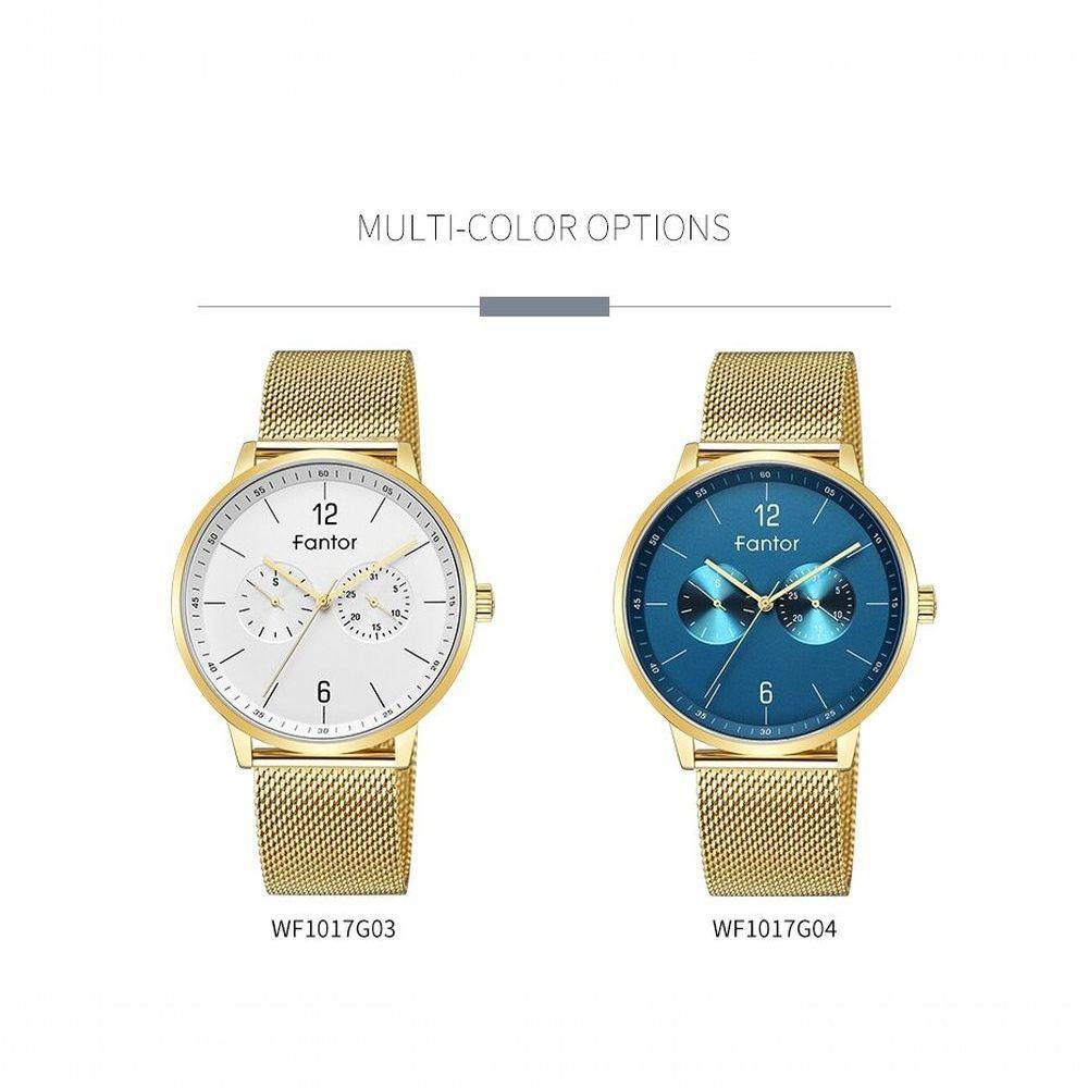 Relógio Masculino Fantor Wf1017G À Prova D'Água Ouro - 2
