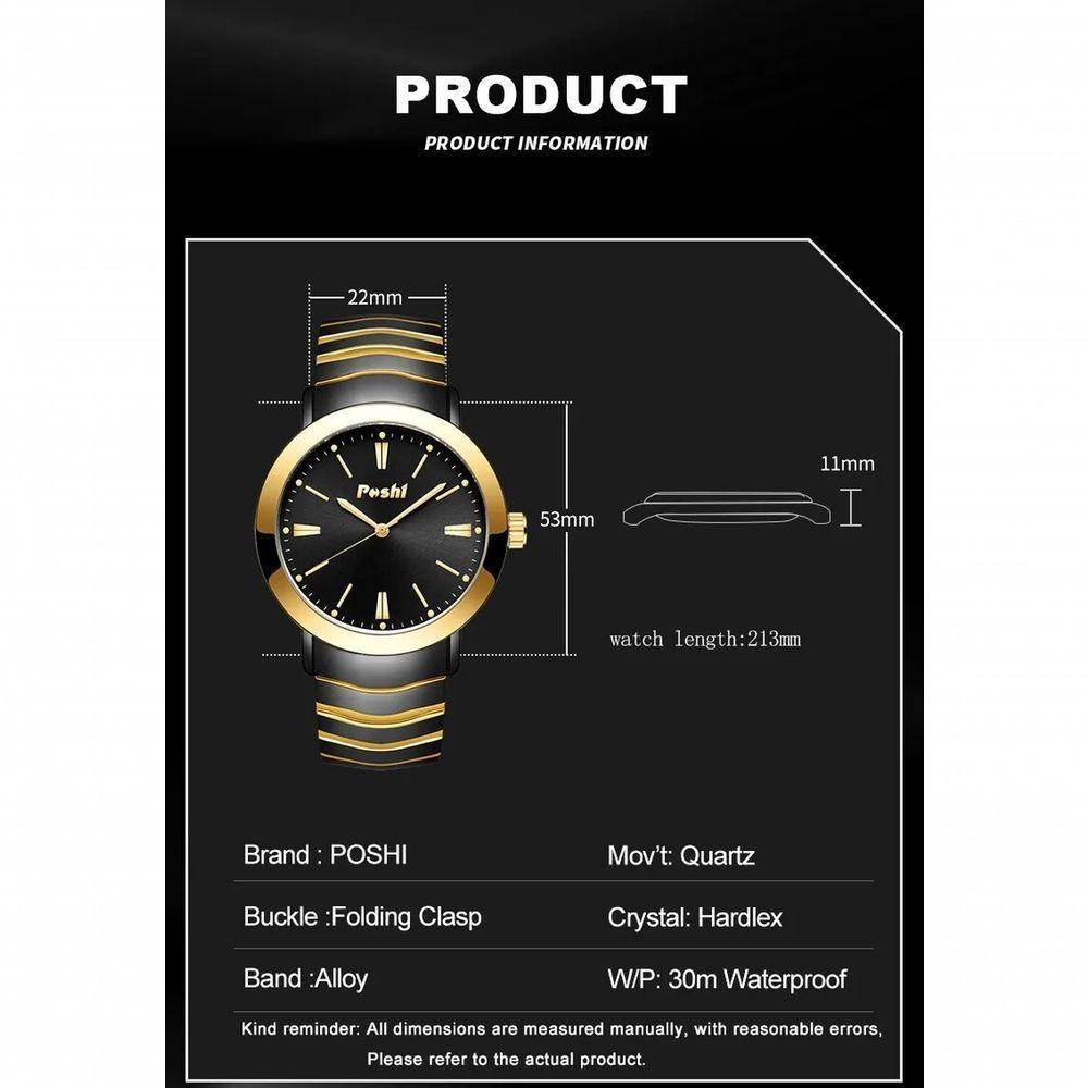 Relógio Masculino Poshi 945 à Prova D'água Ouro - 2