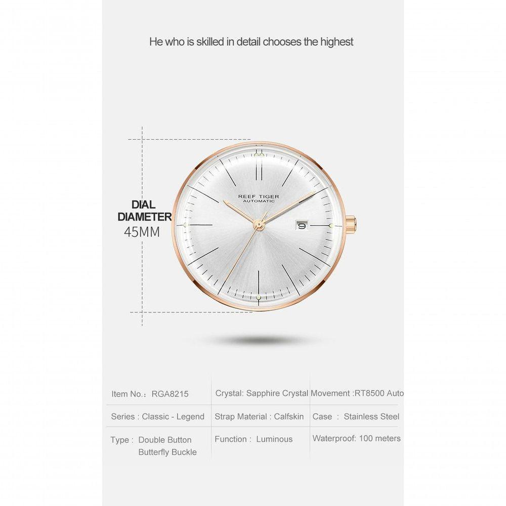 Relógio Masculino Reef Tiger Rga8215-ywb à Prova D'água Prata - 3