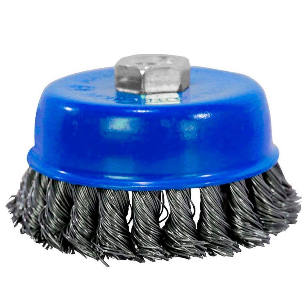 Kit 4 Escova Rotativa De Aço Para Lixadeira 100mm 4" Danmi® - 1