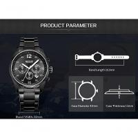 Relógio Masculino Megir 2010 à Prova D'água Preto - 2