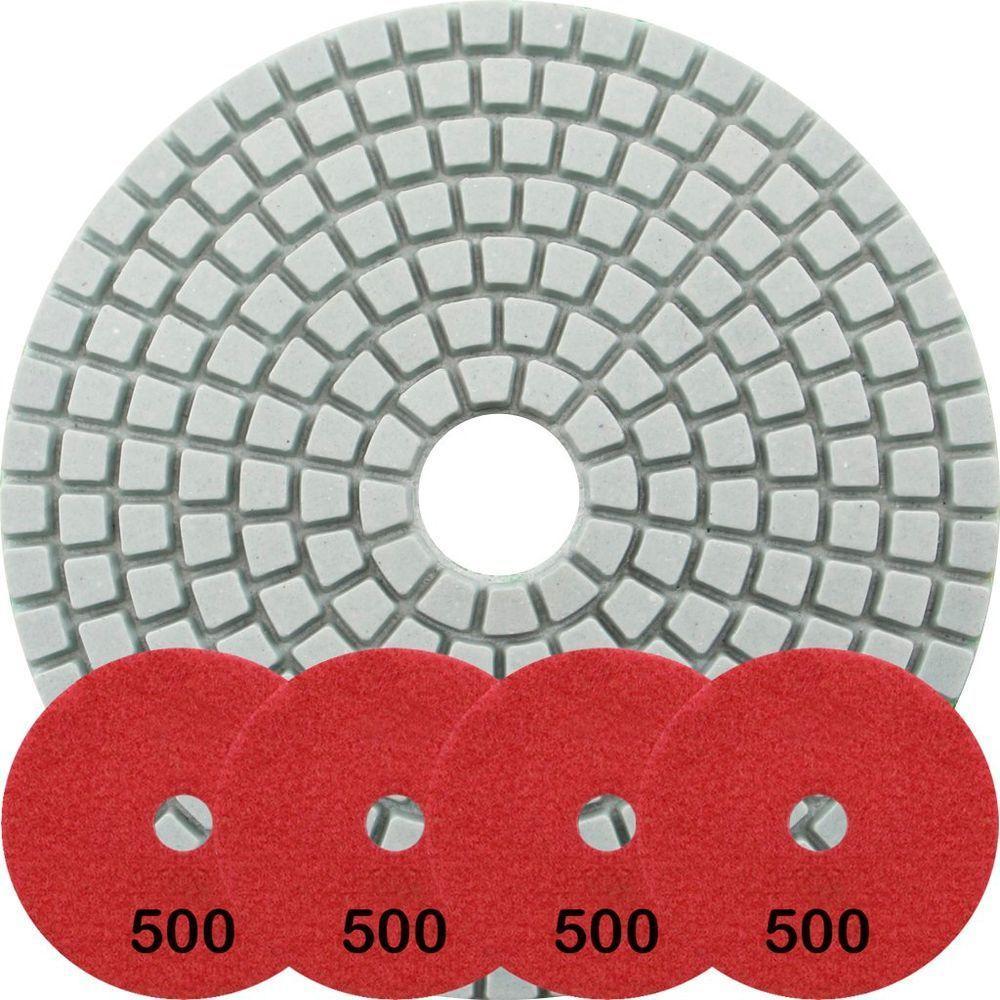 Kit 4 Disco Lixa Polimento úmido Mármore 10 Cm Grão 500 - 1