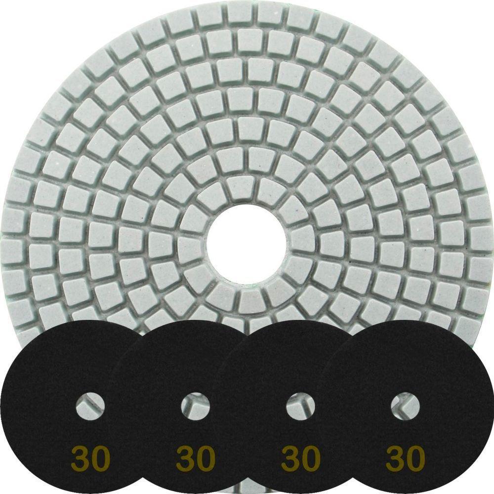 Kit 4 Disco Lixa Polimento úmido Mármore 10 Cm Grão 30 - 1