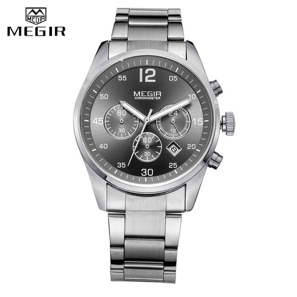 Relógio Masculino Megir 2010 à Prova D'água Cinza - 1