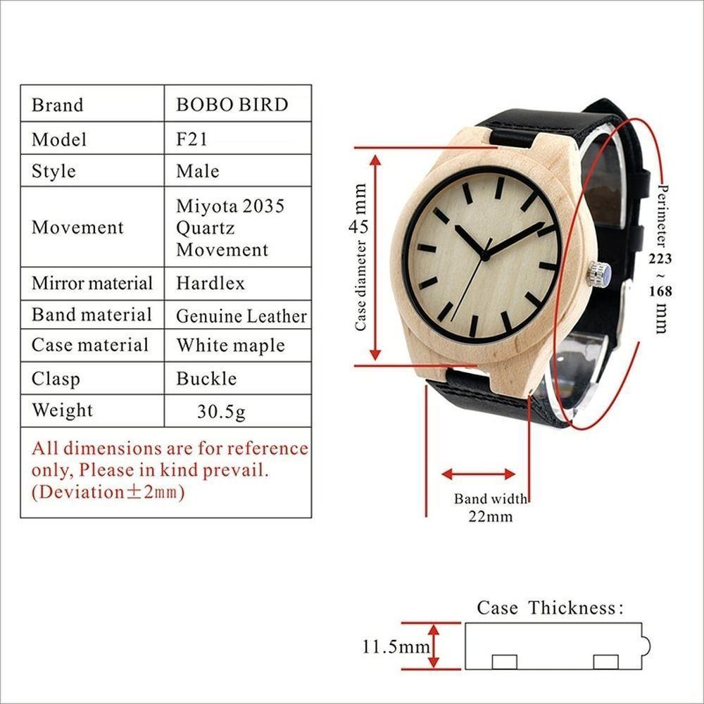 Relógio De Madeira Bobo Bird Wf21 À Prova D'Água - 4