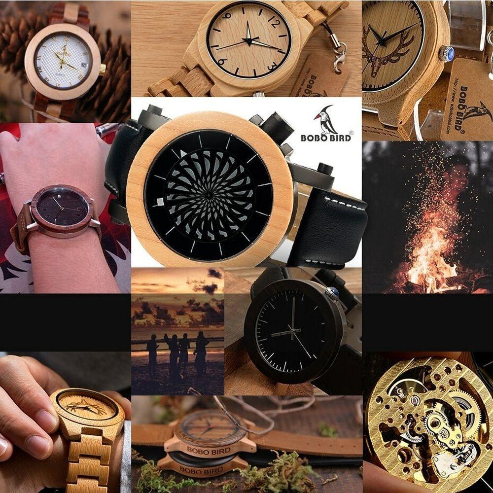 Relógio De Madeira Bobo Bird Wf21 À Prova D'Água - 5