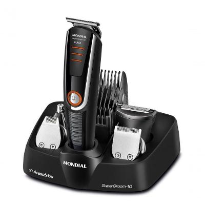 Aparador de Pelos Mondial BG-16 Lâmina Aço Inoxidável sem Fio Preto Bivolt