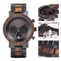 Relógio De Madeira Bobo Bird W*R01 Aço Inoxidável À Prova D'Água W-R01-2 Sim - 7