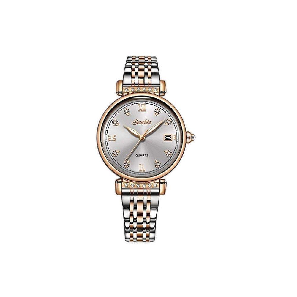 Relogio Feminino De Pulso Ouro Sunkta à Prova D'Água M6672 - 1