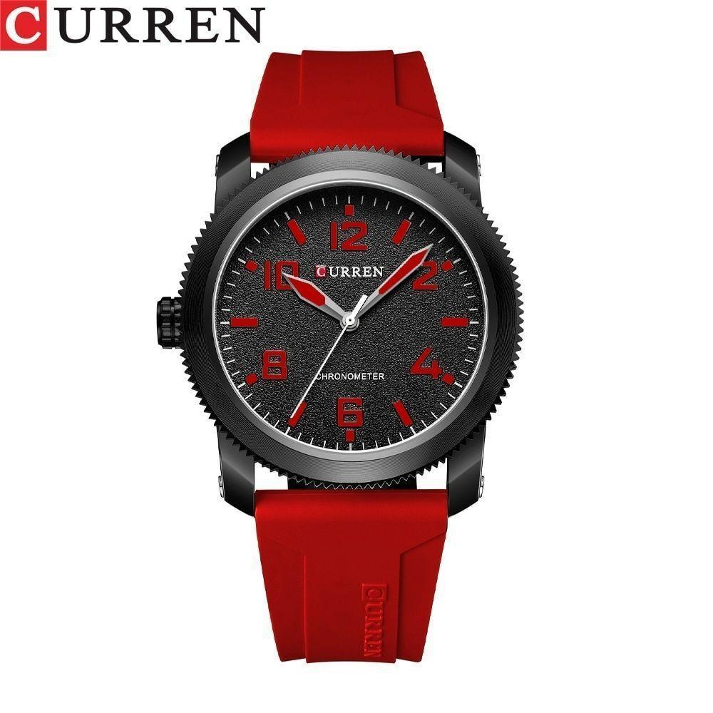 Relógio Masculino Curren 8454 à Prova D'água Vermelho No - 1