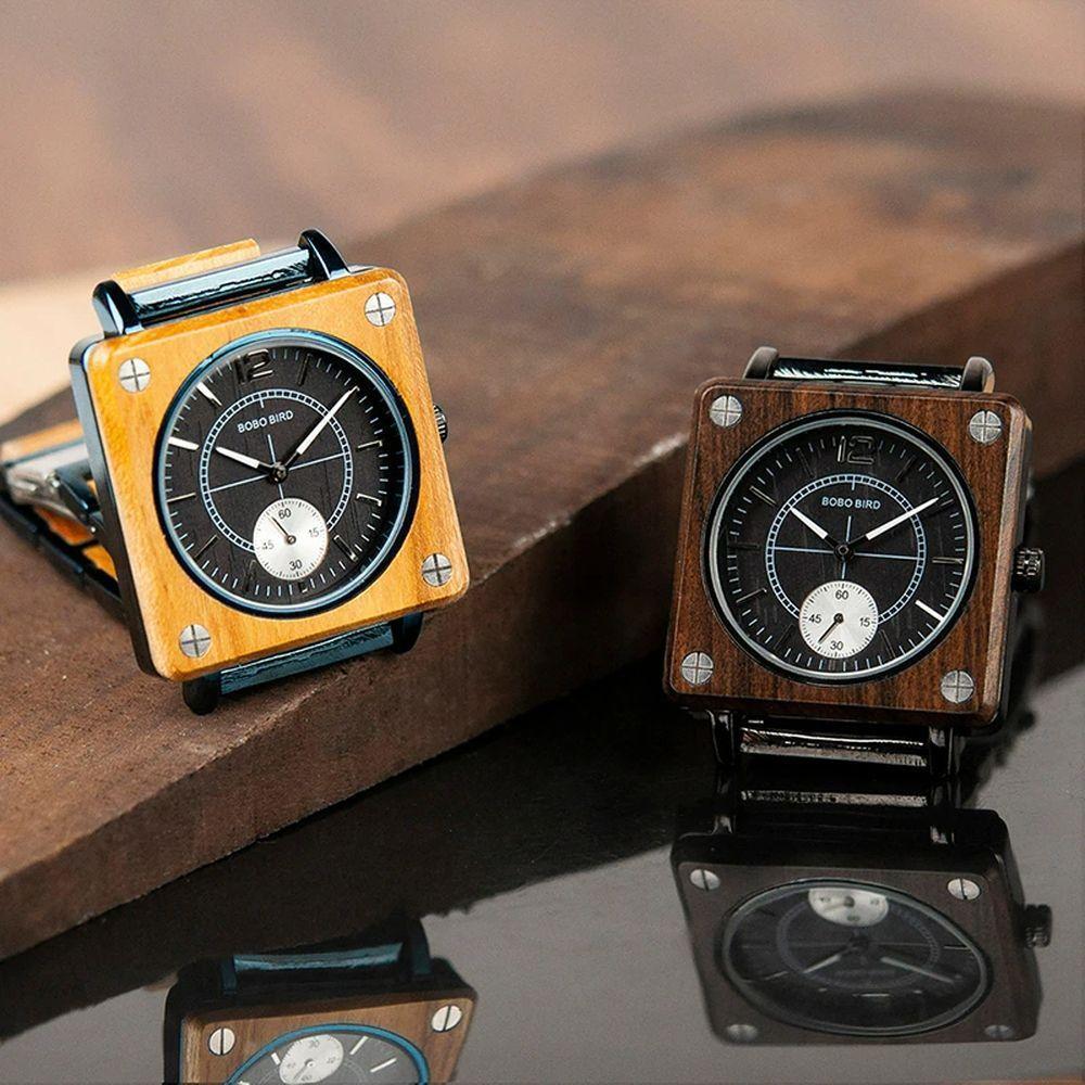 Relógio Estiloso Bobo Bird Gr014 À Prova D'Água Marrom - 3