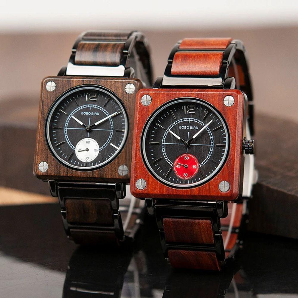 Relógio Estiloso Bobo Bird Gr014 À Prova D'Água Marrom - 4