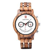 Relógio De Madeira Unissex Bobo Bird Q14 À Prova D'Água Branco - 1
