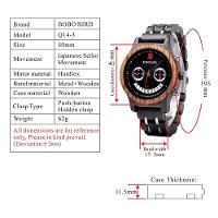 Relógio De Madeira Unissex Bobo Bird Q14 À Prova D'Água Branco - 4