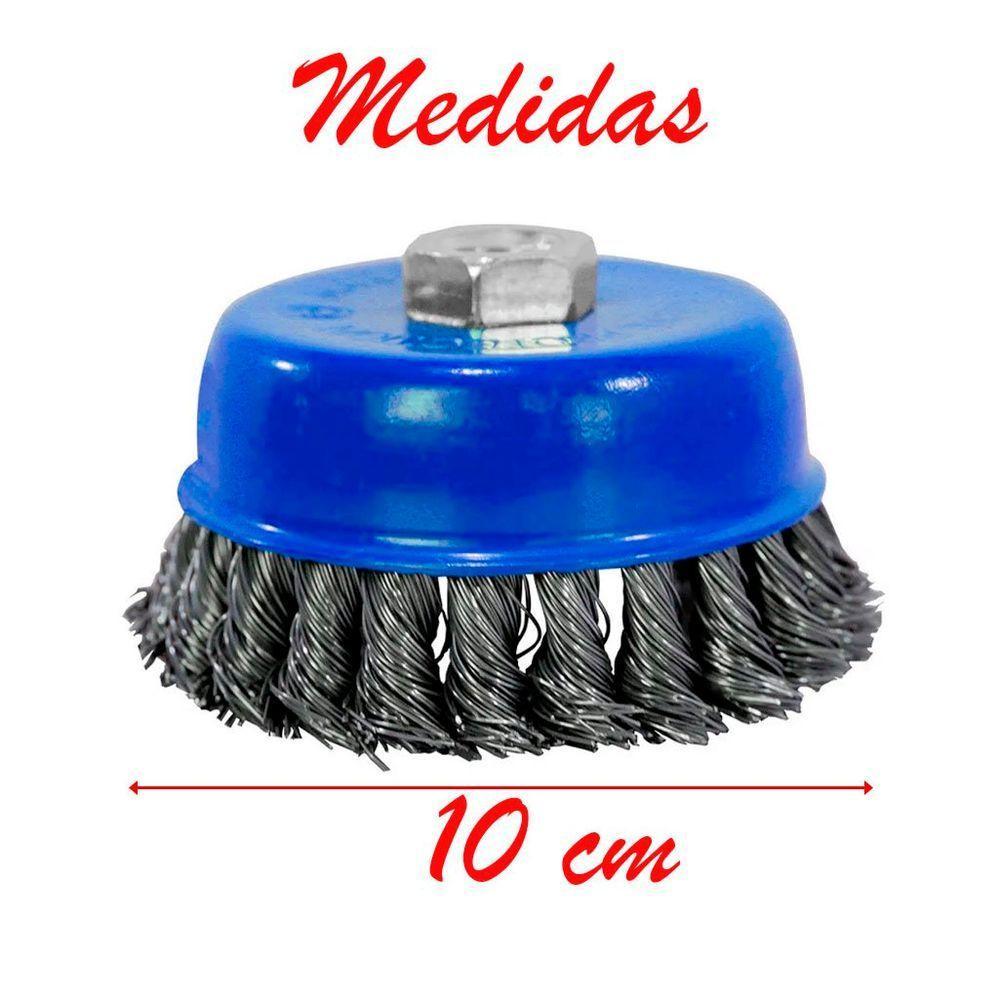 Escova Rotativa De Aço Para Lixadeira 100mm 4" Danmi® - 2