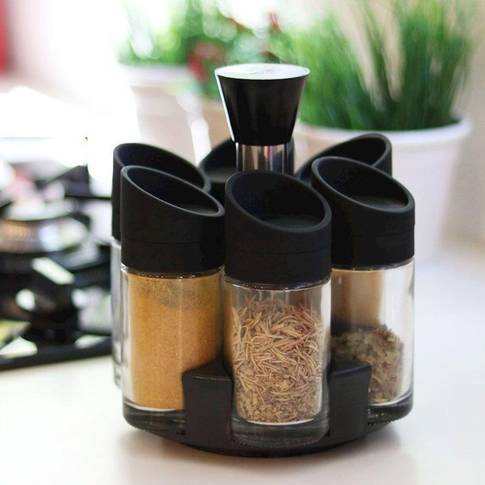Porta Condimentos Temperos 6 Peças Cozinha Suporte - 5
