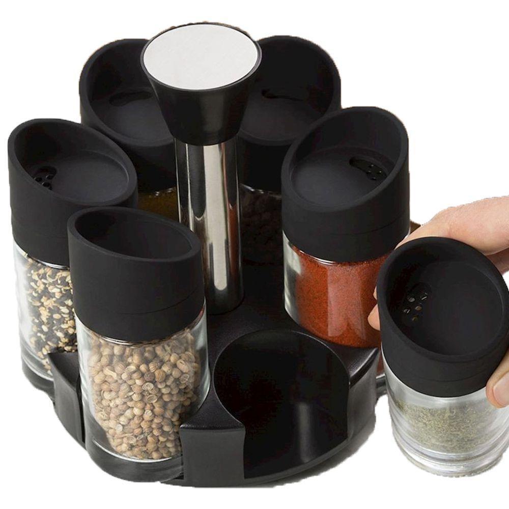 Porta Condimentos Temperos 6 Peças Cozinha Suporte - 9