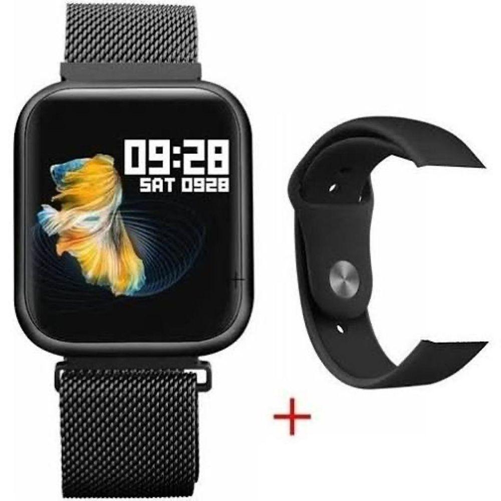 Relógio Smart Watch Feminino Oled P70 + Duas Pulseiras Preto - 1