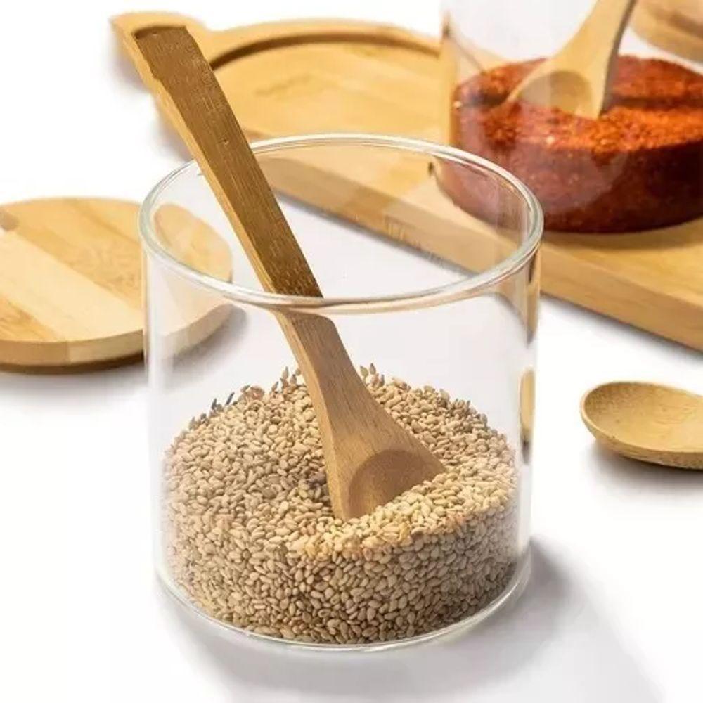 Jogo De Porta Condimentos Em Vidro Borossilicato Com 3 Potes 330ml Mimo Style - 2