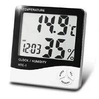 Termo Higrômetro Medidor Temperatura Umidade Com Relógio Digital Pd-003 - 1