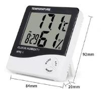 Termo Higrômetro Medidor Temperatura Umidade Com Relógio Digital Pd-003 - 2