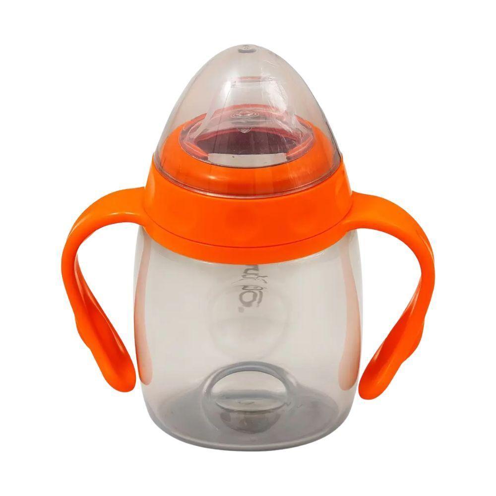 Copo Com Alça E Bico De Silicone 220ml Laranja Clingo - 6