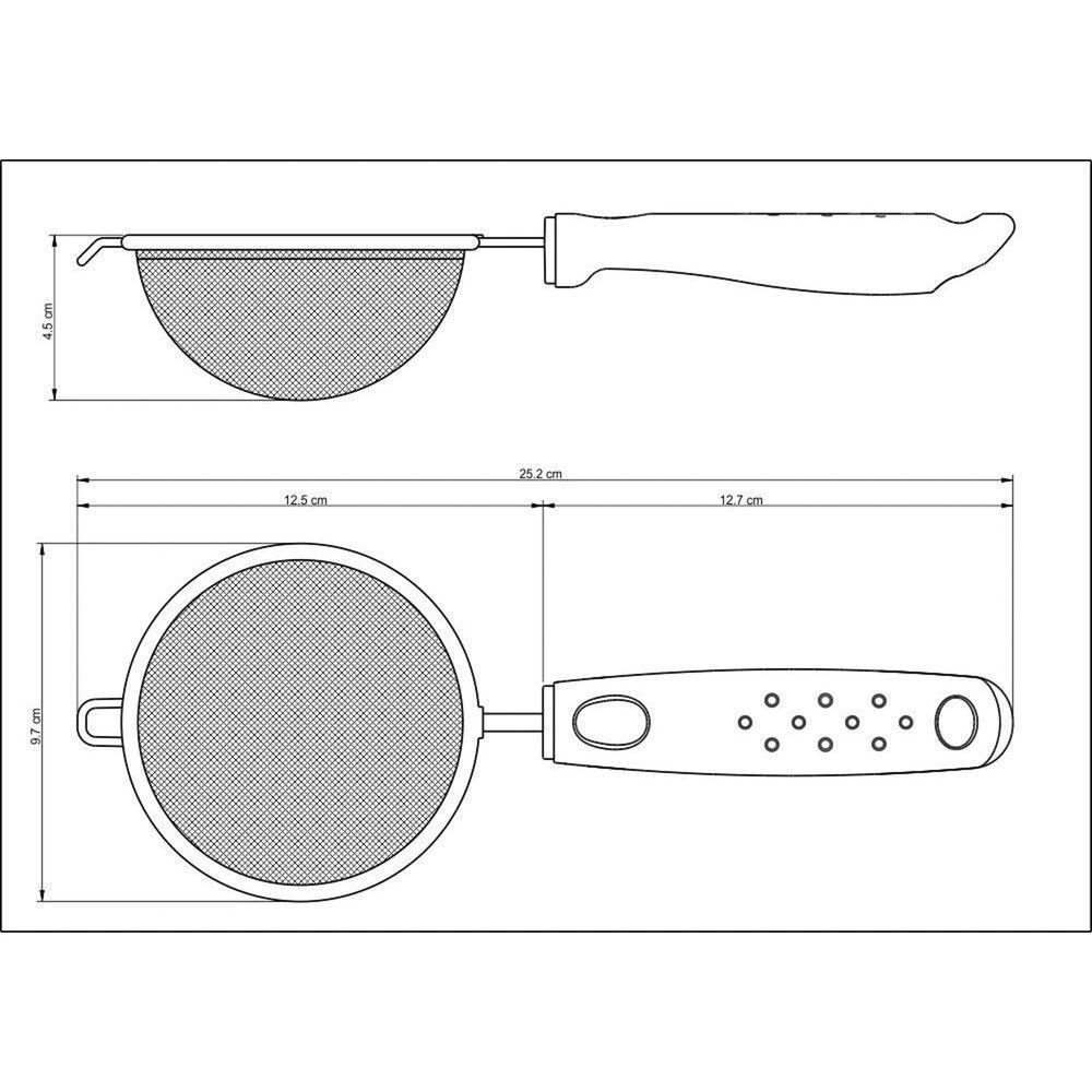 Peneira Tramontina Utilitá Em Aço Inox Com Cabo De Polipropileno Preto 10 Cm Tramontina - 3
