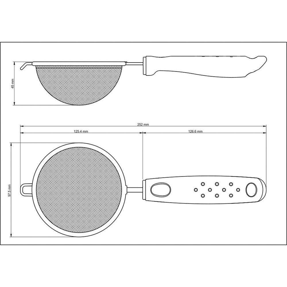 Peneira Tramontina Utilitá Em Aço Inox Com Cabo De Polipropileno Preto 10 Cm Tramontina - 4