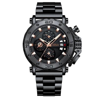 Relógios Masculinos Crrju Pulseira De Aço Inoxidável De Luxo