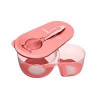 Prato Fundo Com Divisória E Colher Rosa - Multikids - 1